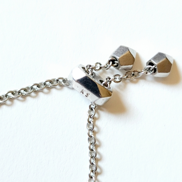 SOLD Kendra Scott Elaina Silver Adjustable Chain Bracelet Opal - Picture 8 of 8